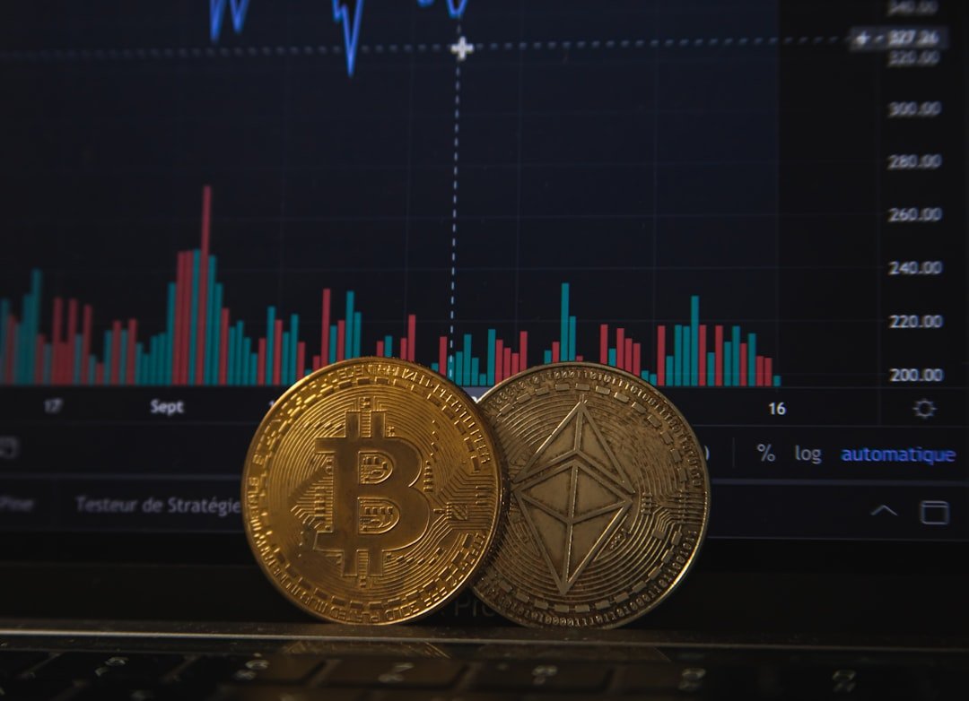 Digital cryptocurrency ledger and coins representing exchange wind-down